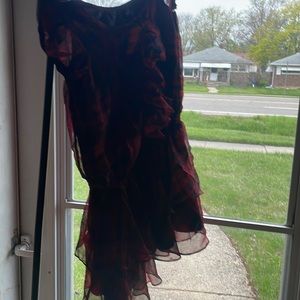 red and black plaid dress , ralph lauren , size : 8 (girls)